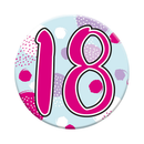 Six small Tiger Feet birthday badges featuring the number 18, perfect for celebrating milestone age events.