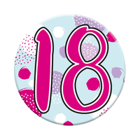 Six small Tiger Feet birthday badges featuring the number 18, perfect for celebrating milestone age events.