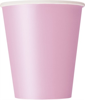 Unique 8 Pack Cups Light Pink 9oz