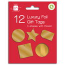 IG Design Group 12 Pack Gift Tags Foiled Gold