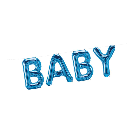 Eurowrap Foil Balloon Banner Blue 14" Letters Baby
