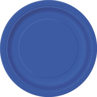 Unique 8 Pack Plates Royal Blue Round 9