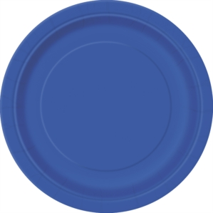 Unique 8 Pack Plates Royal Blue Round 9