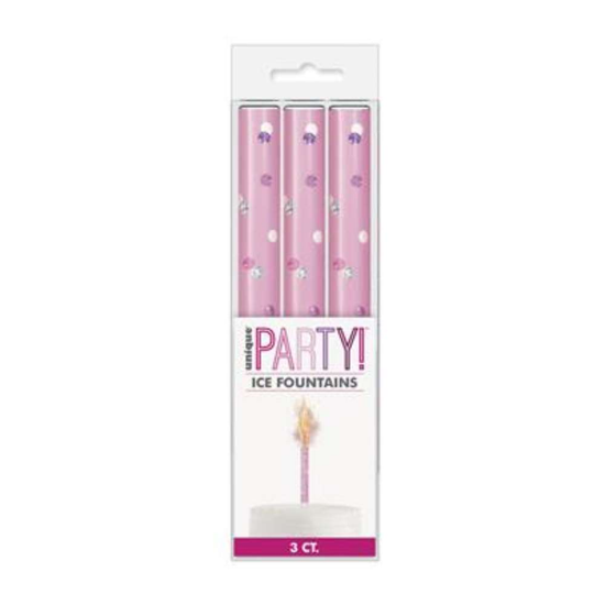 Unique 3 Pack Ice Fountain Pink Glitz Birthday 6