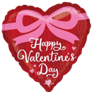 Anagram Valentine's Day foil balloon featuring coquette bows design, 18-inch size, festive and shiny decoration for celebrations.