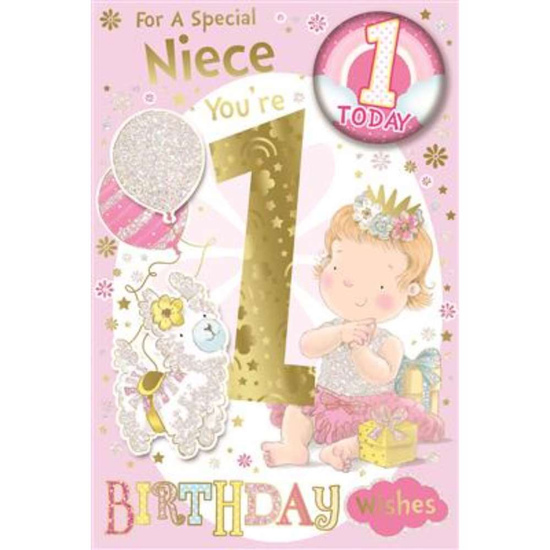 Xpress Yourself C75 Birthday Age 1 Niece 6pk