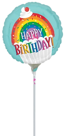 Anagram Rainbow Sprinkles 9" Air Fill Foil Balloon