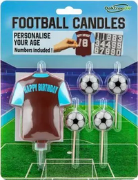Oaktree Party Candle Football Claret & Blue 8cm