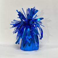 Royal blue Tiger Feet balloon weight, 170g, used to secure helium balloons at parties and events.