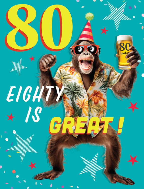 Regal 6 Pack Cards 8x6 Birthday Age 80