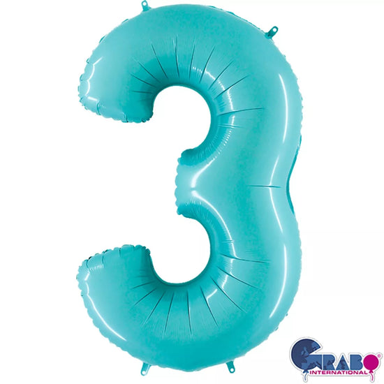 Grabo Foil Balloon Pastel Blue 40" Number 3