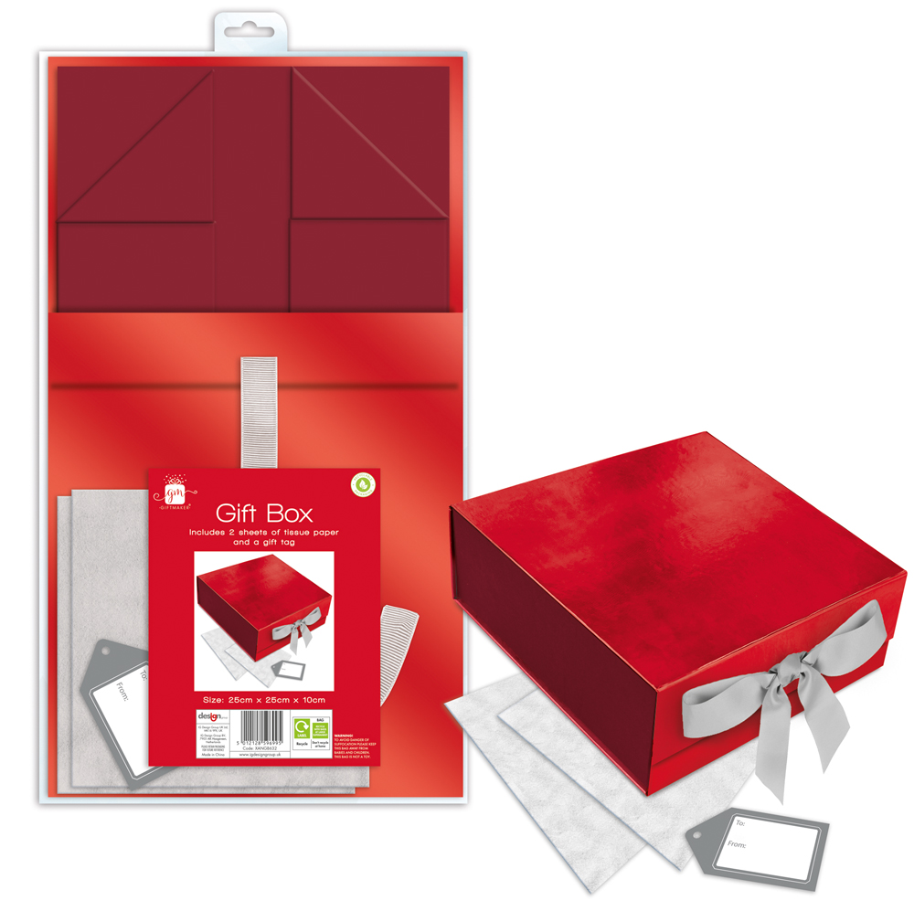 Gift Box Flat Pack Large 10x25x25cm