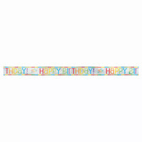 Unique Foil Banner Rainbow Birthday 12ft