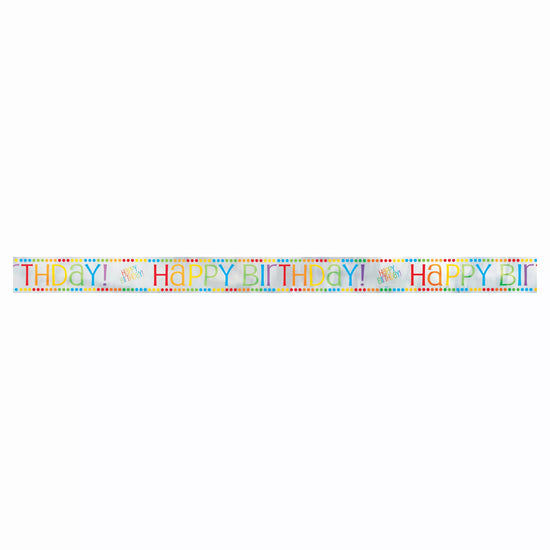 Unique Foil Banner Rainbow Birthday 12ft