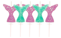 Candles Mermaid Glitter 3cm 5pk