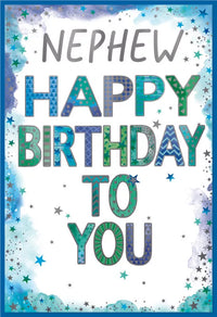 Simon Elvin C50 birthday cards set for nephew, featuring colorful designs in a 6-pack package.