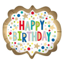 Anagram Foil Balloon Satin Gold Marquee Dots 25"