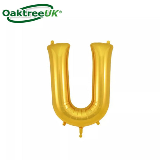 Oaktree Foil Balloon Gold 34" Letter U