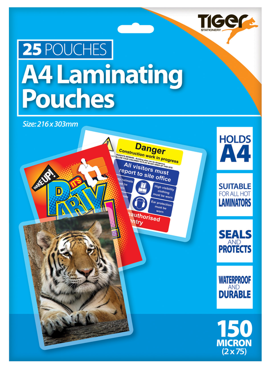 Laminating Pouches 150M A4 25pk
