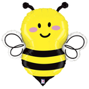 Grabo Smiling Bee 34-inch foil balloon with bright yellow and black bee design, perfect for party decorations