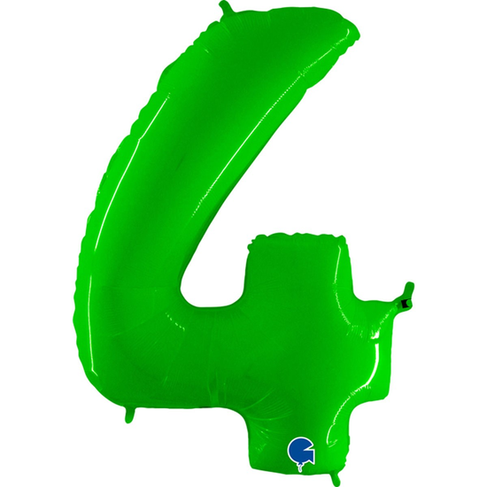 Grabo Foil Balloon Hot Lime Fluo 40" Number 4