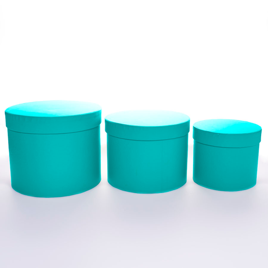 Hat Box Teal 3pc L-6x7.5"/M-5.5x7"/S-4.5x5.5