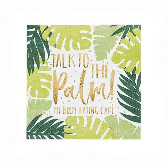 Tropical Leaf Patterned Paper Napkins 20pk