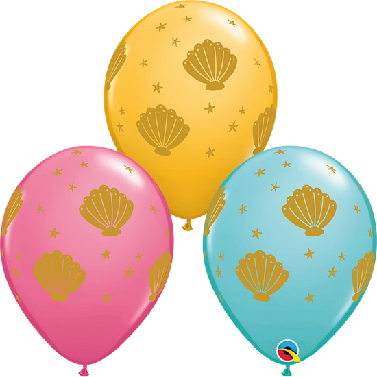 Qualatex Sea Shells 11" Latex Balloons 25pk