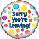 18" Sorry You're Leaving Dotty Foil Balloon