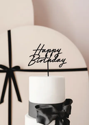 Happy Birthday Black Acrylic Cake Topper 16.5cm