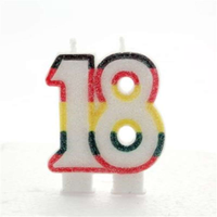 APAC Party Candle Age 18 Glitter Multicoloured