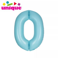 Unique Foil Balloon Matte Blue 34" Number 0