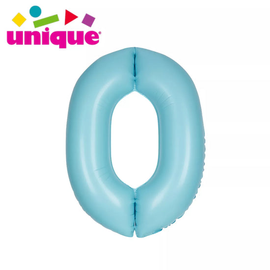 Unique Foil Balloon Matte Blue 34" Number 0