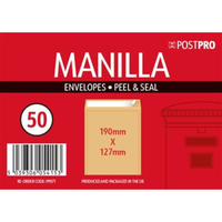 50pk Redfield Envelopes 127x190mm Manilla
