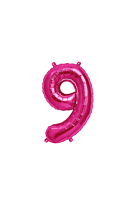 Northstar Foil Balloon Magenta 16" Number 9