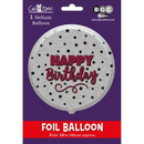 Foil Balloon 18" Round Happy Birthday Dots