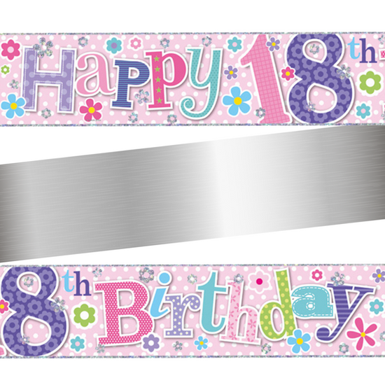 Simon Elvin Banner Age 18 Pink 9ft