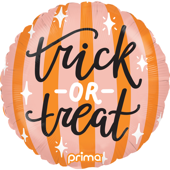 Prima Trick Or Treat Stripes 18" Foil Balloon