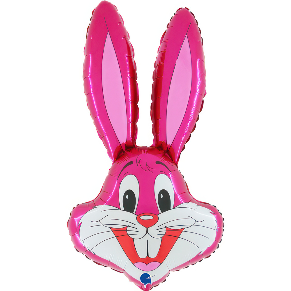 Pink Rabbit Head 34" Foil Balloon