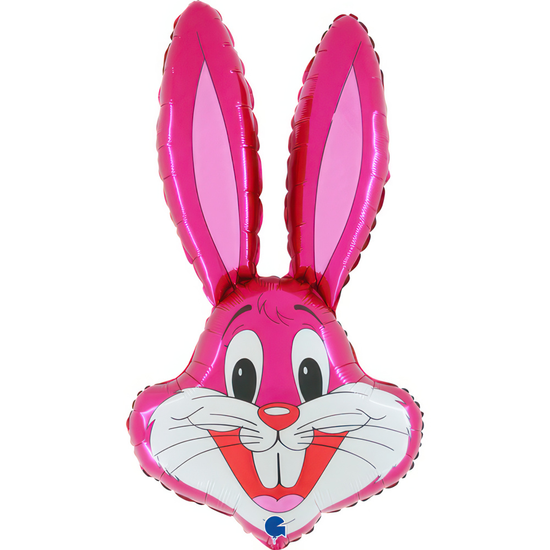 Pink Rabbit Head 34" Foil Balloon