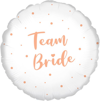 Team Bride Sparkling Fizz White 18" Foil Balloon