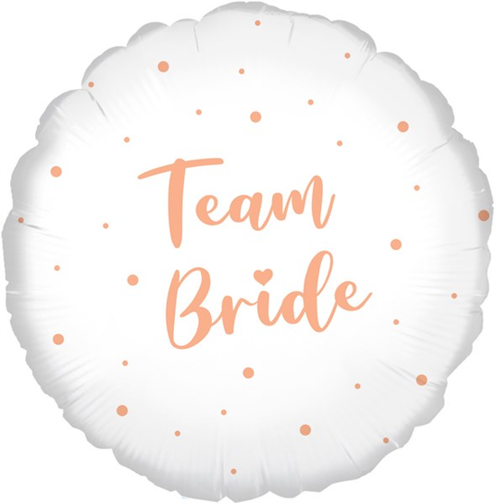 Team Bride Sparkling Fizz White 18" Foil Balloon