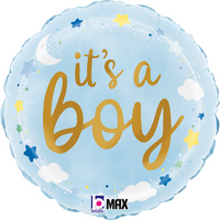 Grabo It's A Boy Stars & Clouds 18" Foil Balloon