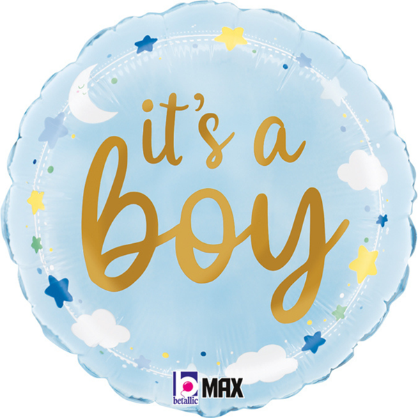Grabo It's A Boy Stars & Clouds 18" Foil Balloon