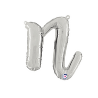 Grabo Foil Balloon Silver 14" Letter N