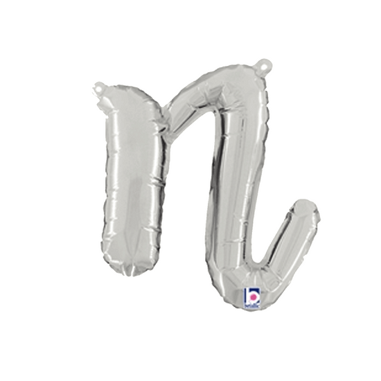 Grabo Foil Balloon Silver 14" Letter N