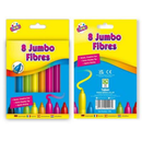 8 Colouring Pens Jumbo Fibre