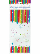 Unique 20 Pack Cello Bags Rainbow Ribbons