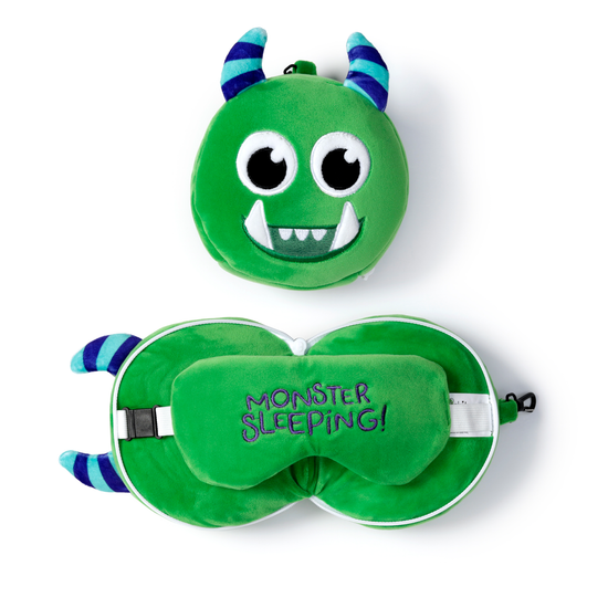 Monster Travel Pillow And Eye Mask Relaxeazzz