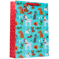 Gift Bags Christmas Pups Extra Large 6pk